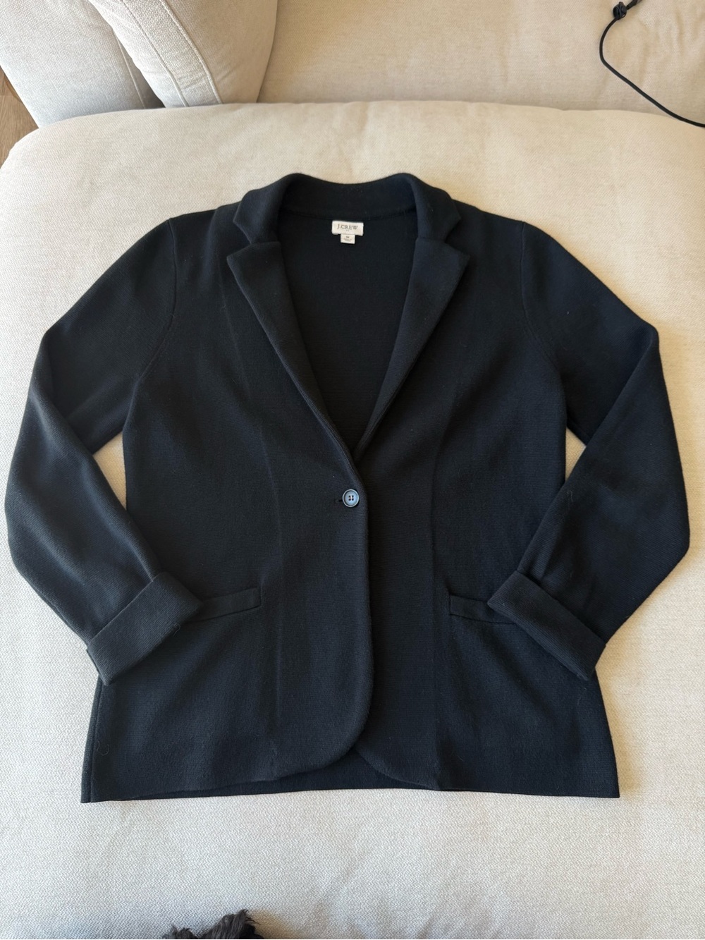J. Crew Black Single-Button Knit Blazer